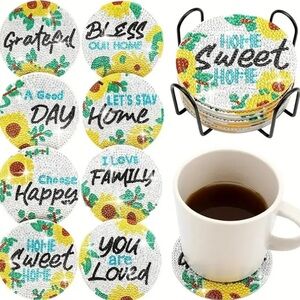 Diamond Art DIY Coaster Set - Sunflowers